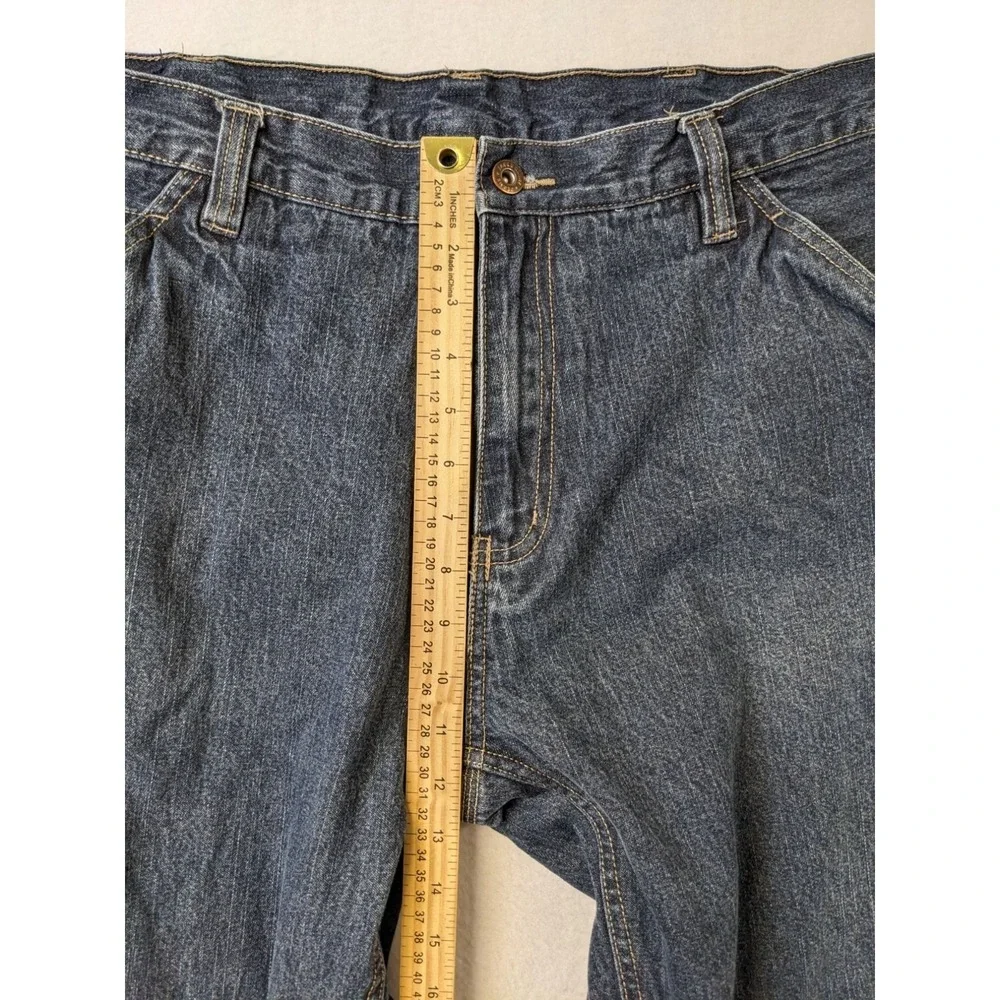 Faded Glory Mens Lined Denim Carpenter Jeans 38 x 32 Relaxed Fit Blue